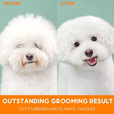 Професійна щітка Candure для собак та котів з довгим волоссям, гребінець для грумінгу, 17+9 зубців, видаляє ковтуни та шерсть (блакитний, зелений)