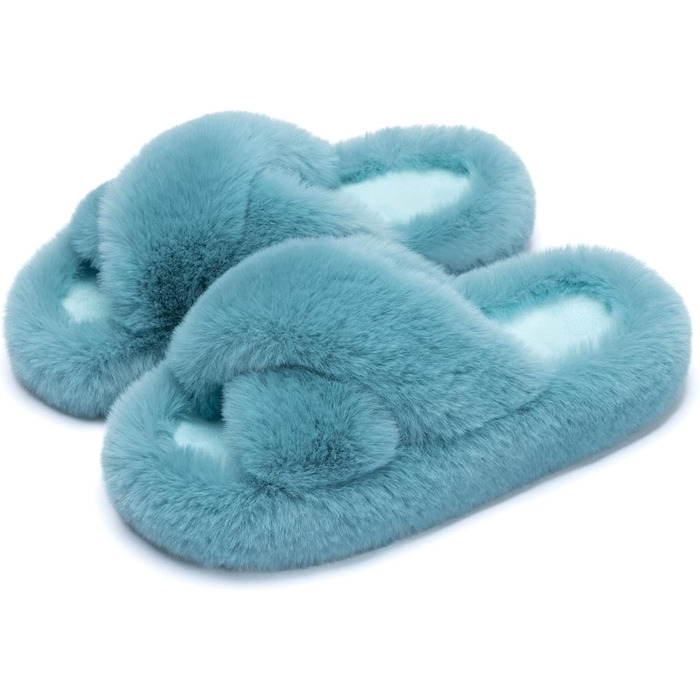 Жіночі домашні тапочки Chantomoo з піною пам'яті, м'які, з штучним хутром, зручні сліпони для дому та спальні, подарунок (42/43 EU, Зелений хрест)
