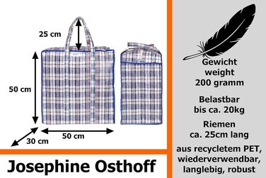 Josephine Osthoff Unisex Heavy-Duty Waterproof Storage Bags, Durable & Versatile, With Zipper for Moving & Shopping, 75L Capacity, Up to 20 kg Load Capacity, Black, Pack of 9 (9 Pieces Blue)