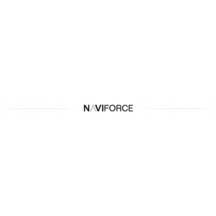 Чоловічий аналоговий кварцовий наручний годинник Naviforce на чорному шкіряному ремінці