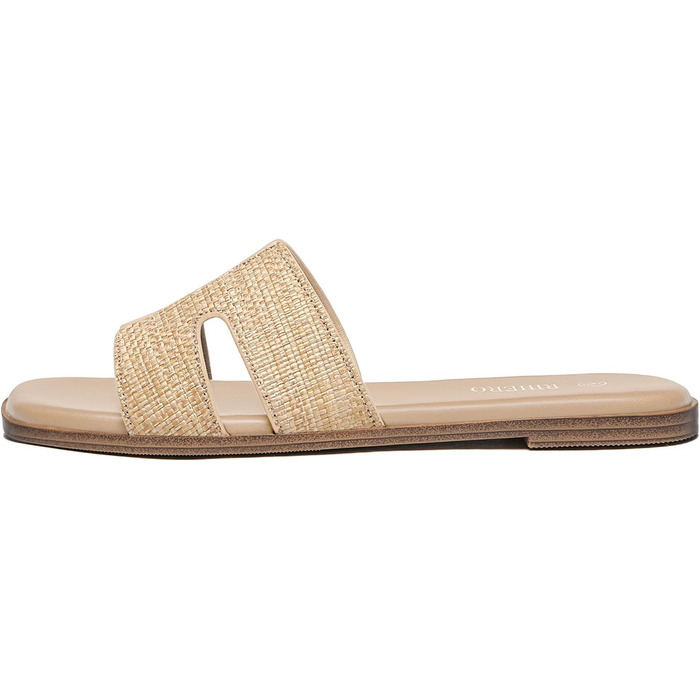 Сандалії жіночі Rihero шкіряні сліпони Raffia 39.5 EU, комфортні повсякденні