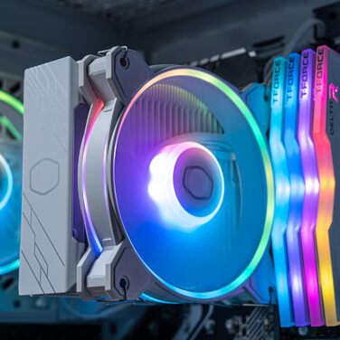 Cooler Master Hyper 212 Halo White - Кулер для CPU з RGB підсвічуванням, чорний, LGA1700/AM5