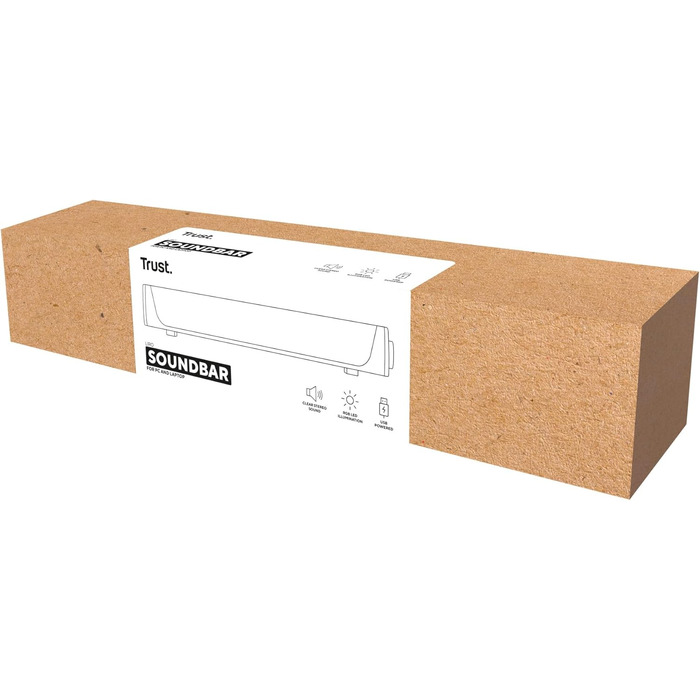 Комп'ютерна акустика Trust Orada USB 2.0, 12W (6W RMS), чорна, з AUX, для ПК, ноутбука, Mac (Саундбар)