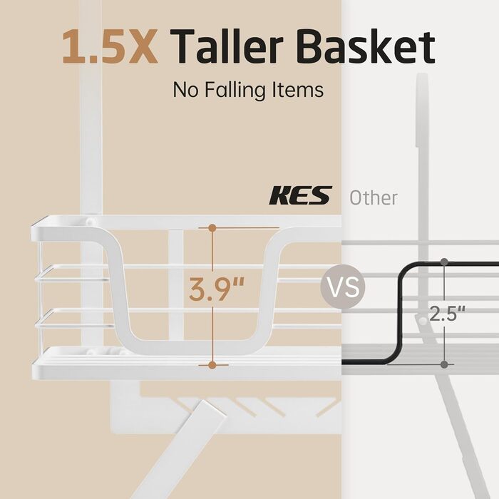 Підвіска для прасувальної дошки KES з корзиною, без свердління, біла (HIR500A-WH)