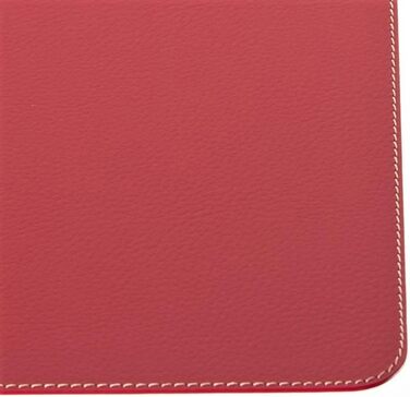 Placemats and Coasters (Set of 4) made of recycled leather, table mats, 4 placemats and 4 coasters, placemats and coasters 10 x 10 cm (Christmas Red, 45.7 x 33.02)