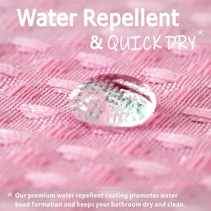 Штора для душу з малюнком вафель, водонепроникна, 183x183 см, рожева - міцний поліестер