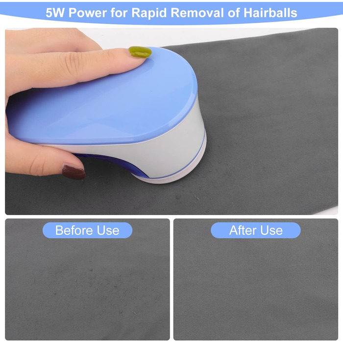 Електричний видалення ворсу для одягу та вовни з USB-кабелем та 2 запасними лезами (блакитний)