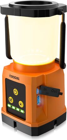 CRODIAL LED Camping Lantern Rechargeable, Camping Essentials 5000mAh Power Bank, Waterproof Camping Tent Light, Lanterns for Power Outages, Hurricane, Emergency, Hiking, Outdoor