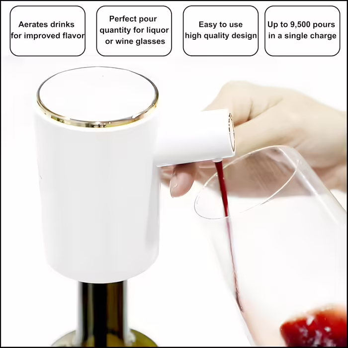 Electric Wine Aerator for Wine, Whiskey, Soju, and Liqueur, Perfect Wine Dispenser Machine, Liqueur Pourer, Electric Wine Decanter, Wine Dispenser, Wine Decanter with Aerator