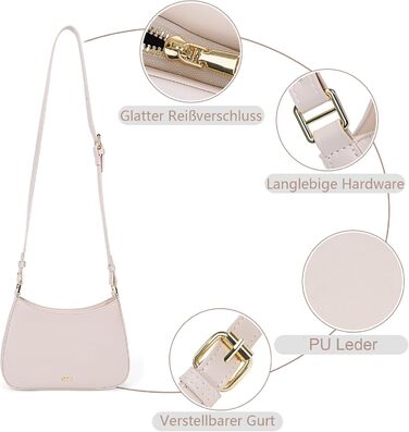 Сумка жіноча TIAASTAP Hobo бежева: маленька сумка через плече, стильна PU шкіра, Y2K, для дівчат-підлітків