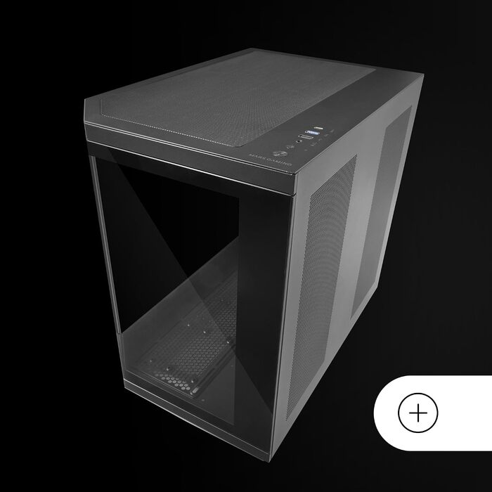Ігровий корпус Mars Gaming MC-3T CORE ATX, панорамне скло (Dual-Camera), реверсивна материнська плата, підтримка рідкого охолодження, чорний
