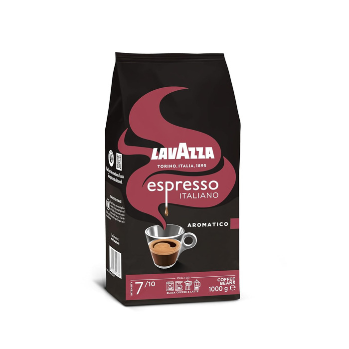 Кава в зернах Lavazza Aromatico, суміш арабіки та робусти, середній обсмал, нотки какао та спецій, інтенсивність 8/10, 1 кг