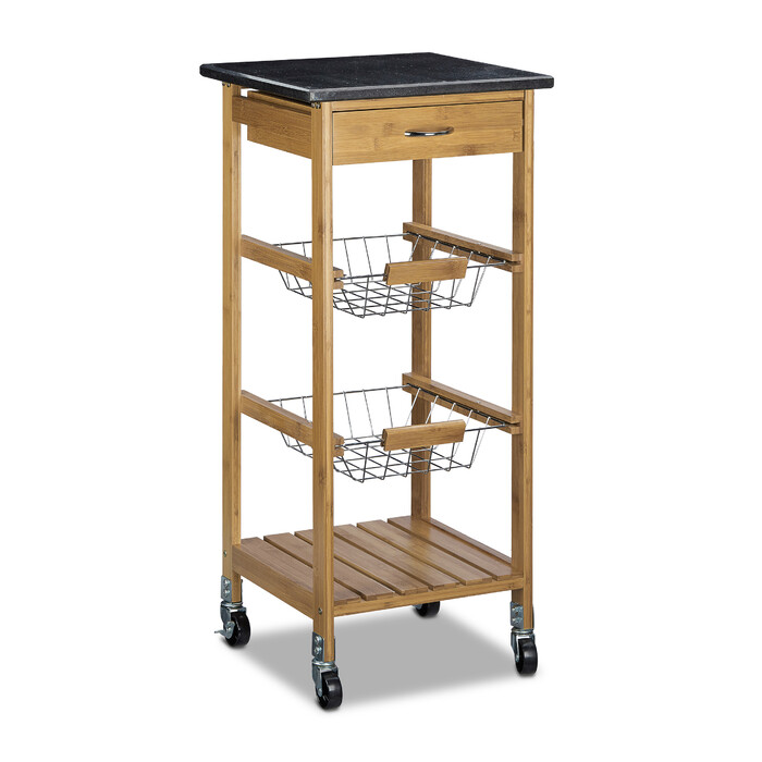 Relaxdays Kitchen Cart ALFRED S with 2 Baskets