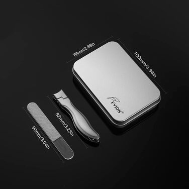 Кусачки для нігтів з лотком для обрізків, великі 8.6 см, для товстих нігтів, нержавіюча сталь, з пилкою для нігтів (чорні/срібні)