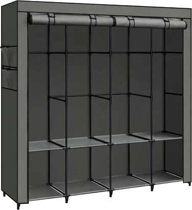 SONGMICS Closet, Wardrobe, 4 Hanging Shelves, with Shelves, 4 Side Pockets, Plenty of Space, for Bedroom, Living Room, RYG094B02 (45 x 170 x 167 cm, Sage Green)