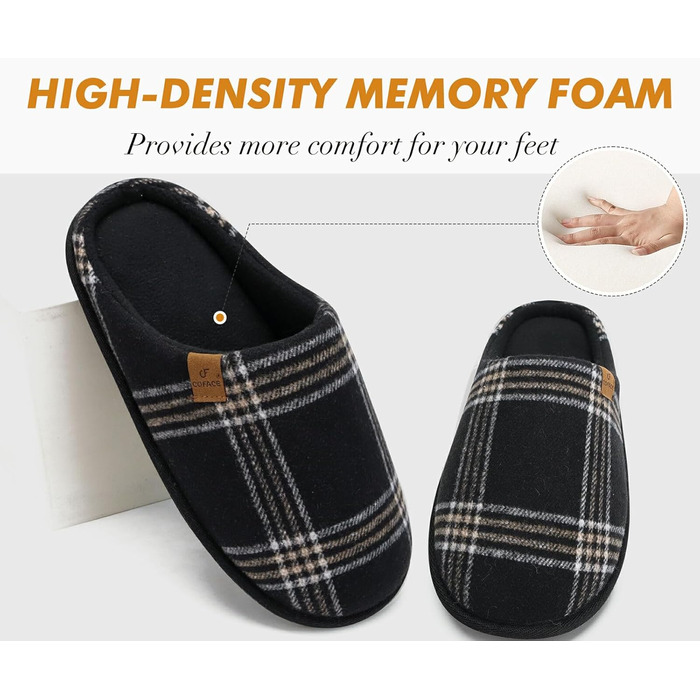 Чоловічі халапи COFACE з фетру, теплі та зручні, з антиковзкою гумовою підошвою, для дому та вулиці, розмір 40-49, Lässig, чорний, 44 EU