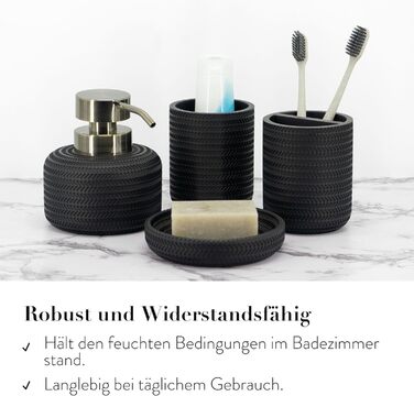 Набір аксесуарів для ванної кімнати ZCCZ, 4 шт. Чорний: мильниця, тримач для зубних щіток, стаканчик, мильниця. Організатор для раковини