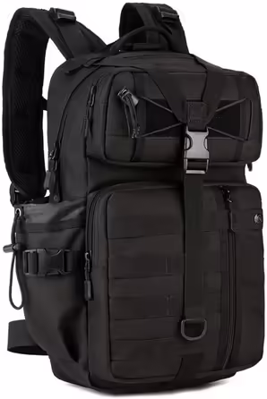HUNTVP Military Backpack 30L Hiking Backpack 30L German Federal Armed Forces (Bundeswehr) Backpack Tactical Backpack Waterproof Daypack Molle Daypack for Men Women Sport Travel Outdoor Camping Hiking (25 L, Black)