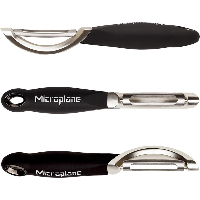 Овочечистка Microplane Profi двостороння з нержавіючої сталі для правшів та лівш, придатна для миття в посудомийній машині