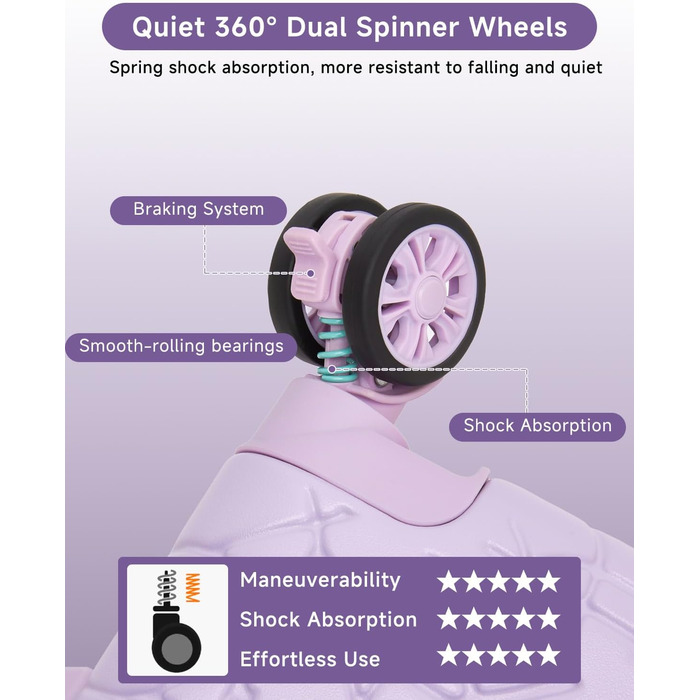 Набір валіз Sea Choice: 3 валізи з жорстким корпусом, розширювані, з TSA замком (фіолетовий)