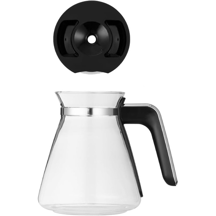 Скляний глечик Russell Hobbs Attentiv з регулюванням температури та ситом для чаю [40-100°C], нержавіюча сталь, 1.7л, з функцією підігріву, для дитячого харчування, 2400W, 26200-70 (замінний глечик для кавомашини Attentiv)