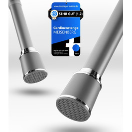 Штанга для штор 120-170см, сіра, Ø 32 мм, без свердління - для вікон, кімнат, кухні