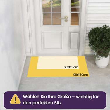 Килимок для дому та вулиці DEXI, 90 x 150 см, чорний, антиковзаючі, миється, для входу, балкону, тераси