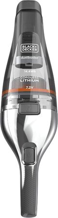 Акумуляторний пилосос ручний BLACK+DECKER Dustbuster NVC220WBC 7.2V (1.5Ah), сірий металік, 385 мл, без мішка, з насадкою для щілин та док-станцією