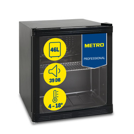 Міні-холодильник METRO Professional GPC1046, нержавіюча сталь/скло, 46 л, чорний