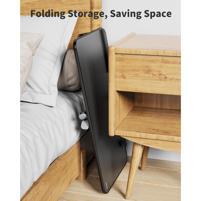 Столик для ноутбука SAIJI, регульована висота, 5 рівнів, для роботи, навчання, читання, їжі, підходить для ноутбуків до 17 дюймів (52*30 см, чорний)