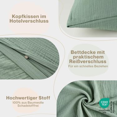 Дитяча постільна білизна Laleni з бавовни, 100x135 см з наволочкою 40x60 см, сертифікат Oeko-Tex, колір Літнє зелене