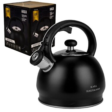 Чайник електричний KARL HAUSMANN Induktion 1.8L чорний з авто-свистком - нержавіюча сталь для всіх плит