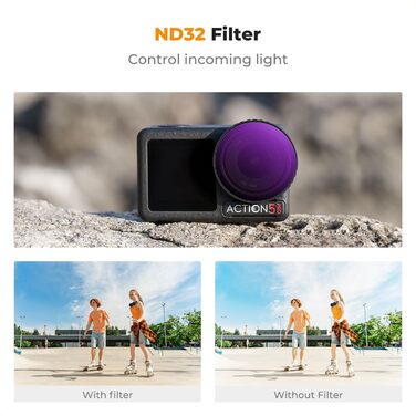 ND фільтри K&F Concept для DJI Osmo Action 4/5 PRO - набір ND8, ND16, ND32, ND64, HD скло