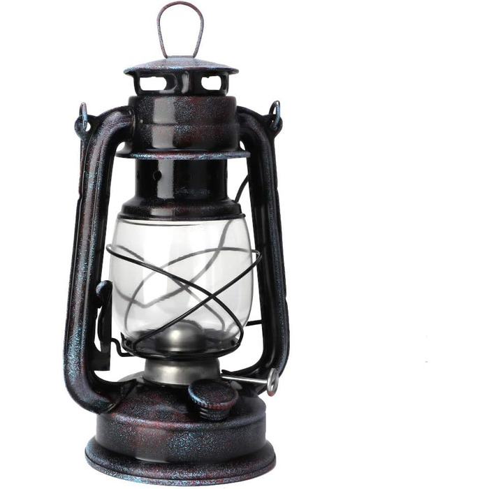 Vintage Petroleum Lamp, Classic Petroleum Lamp Nostalgic Petroleum Storm Lantern with Glass Bulb, Portable Camping Outdoor Lights, 24cm (Kerosene Lamp)
