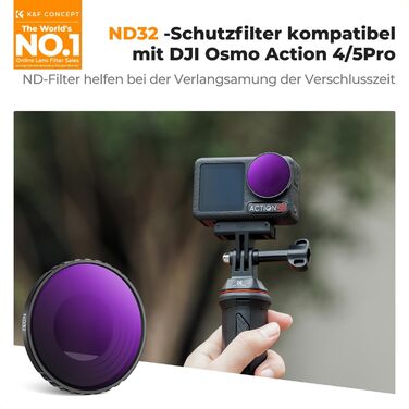 Фільтри K&F Concept ND/CPL, набір 6 шт. для DJI Osmo Action 5/4 PRO, нейтральні (ND8, ND16, ND32, ND64, ND256), поляризаційні