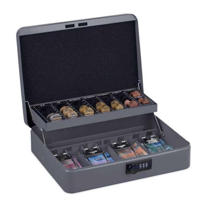 Relaxdays Combination Lock Cash Box - Euro