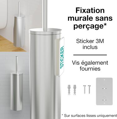 Набір щіток для унітазу Hovea (2 шт.) - чорний колір, силікон та метал. Кріплення на стіну без свердління. Тримач для щіток. Модель WC3620