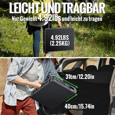 Складаний туристичний стіл Garllen 87x40 см, 3 висоти (26/48/70 см) - для кемпінгу, пікніків, саду та грилю