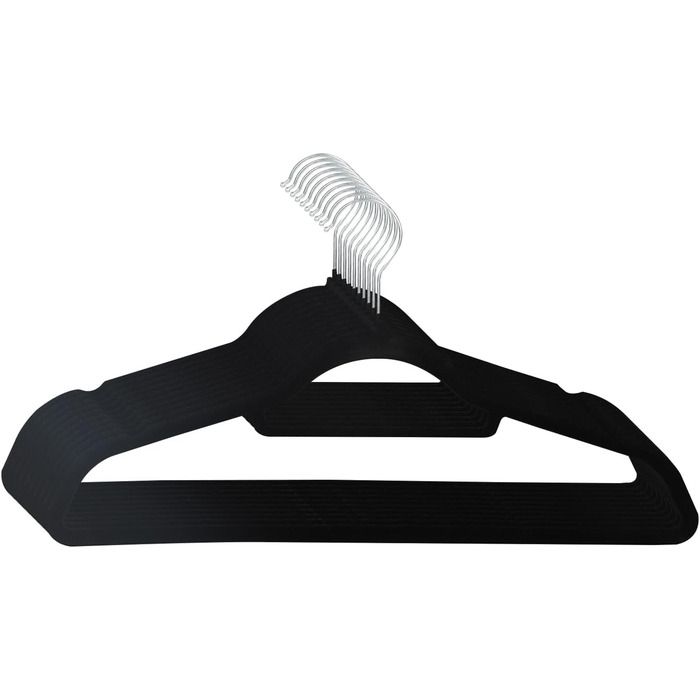 Набір вішалок для одягу SVITA 10 шт. для костюмів, чорного кольору, з антиковзаючим покриттям