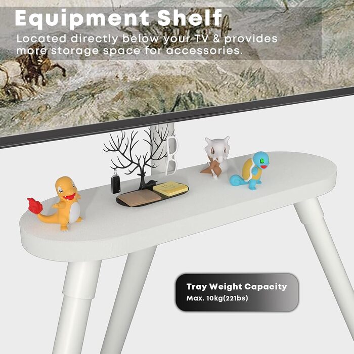 Підставка для телевізора PUTORSEN: поворотна, регульована по висоті, 43-65 дюймів, до 40 кг, VESA 400x400 (сірий або білий)