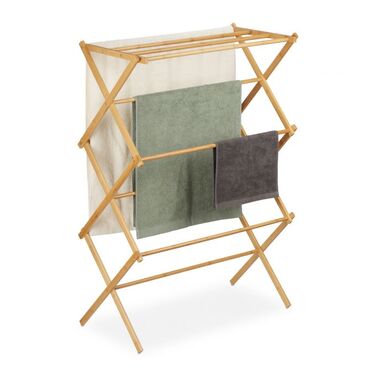 Relaxdays Extendable Bamboo Towel Rack