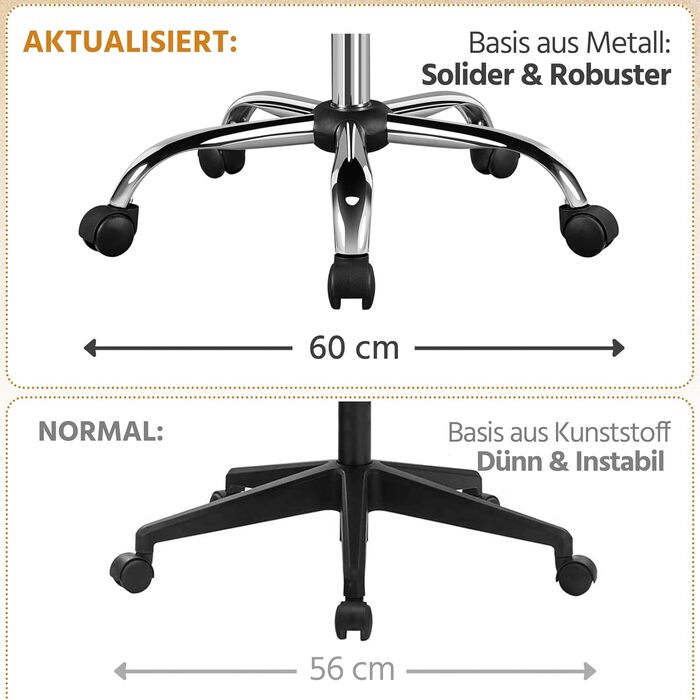 Офісне крісло Yaheetech ергономічне, з підлокітниками та роликами, для офісу та дому, витримує до 130 кг, колір - іржаво-коричневий