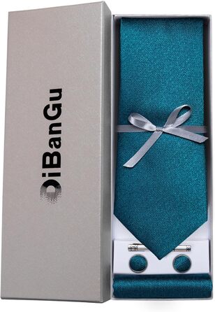 Мужской шелковый галстук і нагрудний платок DiBanGu: комплект для ділового стилю (01 Turquoise)