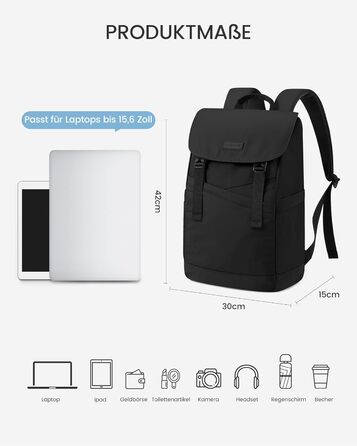 LOVEVOOK Рюкзак для ноутбука 15.6 дюймів, жіночий/чоловічий, для підлітків, універсальний, водонепроникний, для школи, університету, подорожей, роботи, зелений, бежевий, чорний, білий