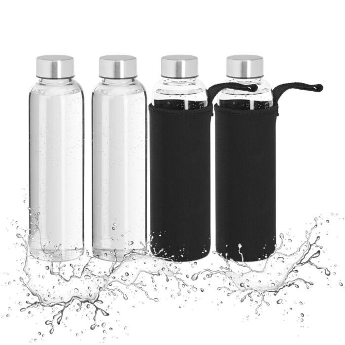 Relaxdays Set of 4 Drinking Bottles, 500 ml