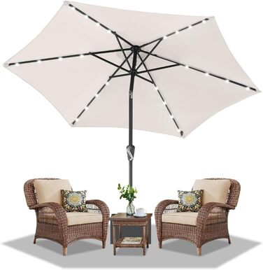 Daromigo Patio Umbrella Ø270 / 350cm with Crank | Canopy Umbrella Garden Umbrella Sun Protection UV Protection 50+ | Crank Umbrella Market Umbrella Waterproof for Garden, Balcony, without Stand
