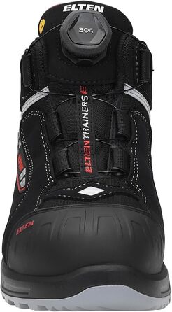 Робочі черевики ELTEN Sander XXT Pro BOA ESD S3S: текстильні, спортивні, з пластиковою захисною капами (легші за сталеві), чорні, 43 EU (для жінок та чоловіків)