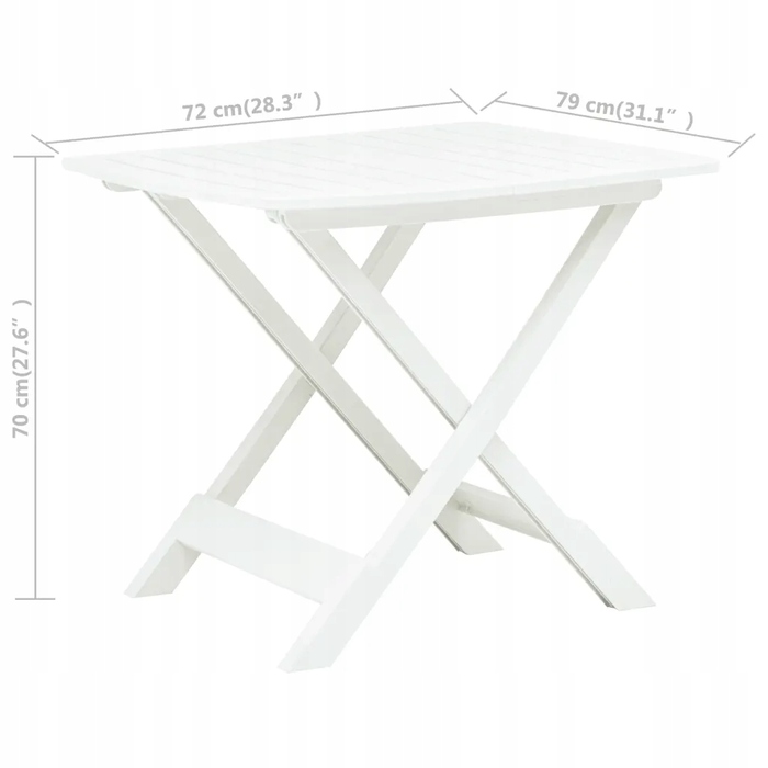 Прямокутний пластиковий стіл VidaXL, 79 x 72 x 70 см