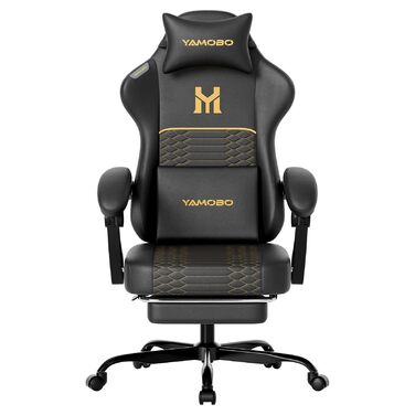 Геймерське крісло Ergonomisch з підлокітниками, підставкою для ніг, підтримкою попереку та голови, регульованою висотою, оббивка PU, сіре (P-black)