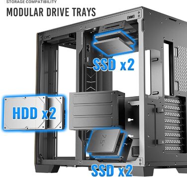 Корпус для ПК GEH Antec C8 Wood Full Tower чорного кольору